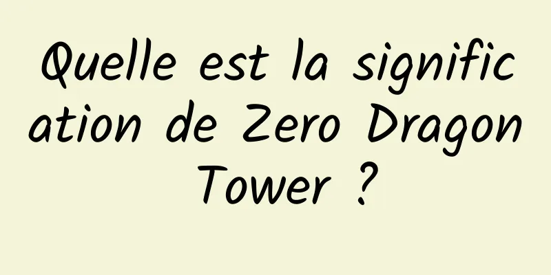 Quelle est la signification de Zero Dragon Tower ?