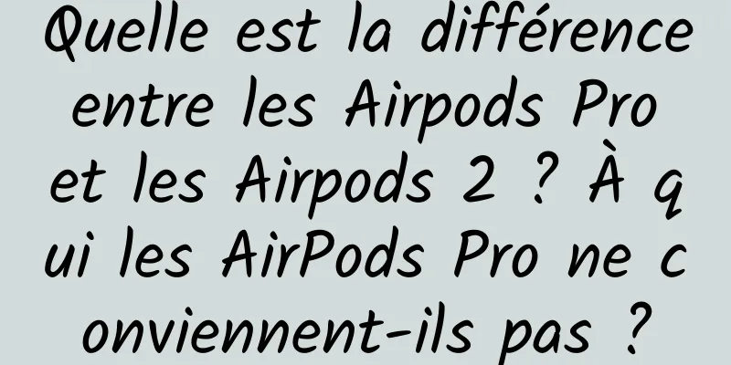 Quelle est la différence entre les Airpods Pro et les Airpods 2 ? À qui les AirPods Pro ne conviennent-ils pas ?