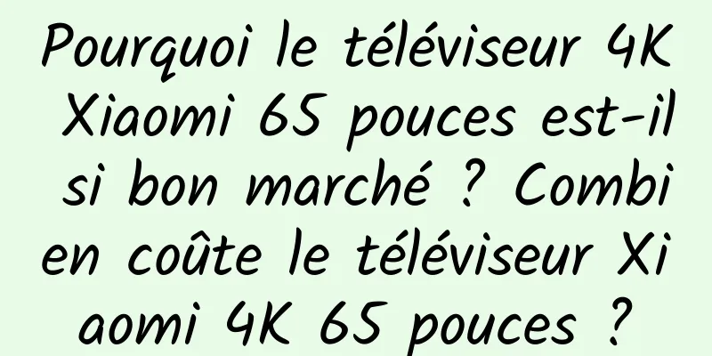 Pourquoi le téléviseur 4K Xiaomi 65 pouces est-il si bon marché ? Combien coûte le téléviseur Xiaomi 4K 65 pouces ?