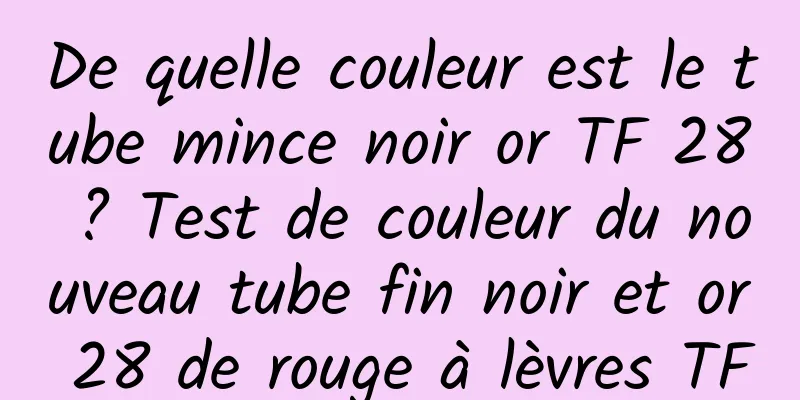 De quelle couleur est le tube mince noir or TF 28 ? Test de couleur du nouveau tube fin noir et or 28 de rouge à lèvres TF