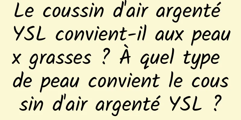 Le coussin d'air argenté YSL convient-il aux peaux grasses ? À quel type de peau convient le coussin d'air argenté YSL ?