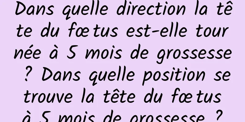 Dans quelle direction la tête du fœtus est-elle tournée à 5 mois de grossesse ? Dans quelle position se trouve la tête du fœtus à 5 mois de grossesse ?