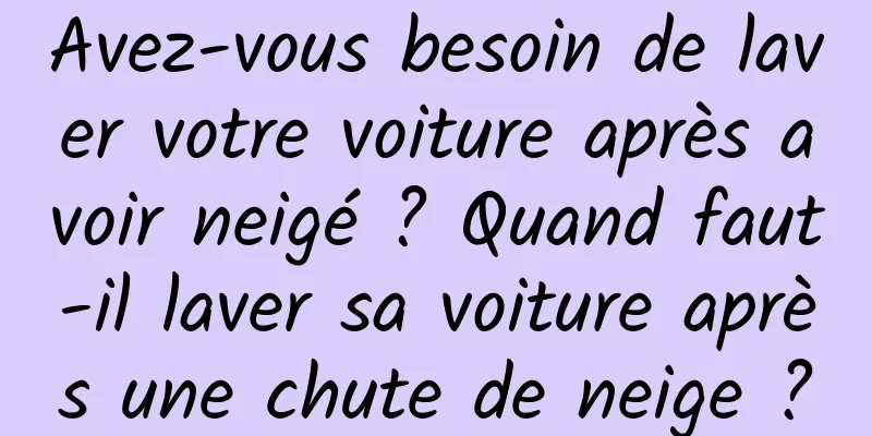 Avez-vous besoin de laver votre voiture après avoir neigé ? Quand faut-il laver sa voiture après une chute de neige ?