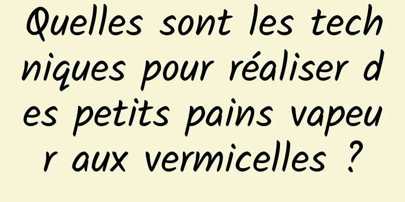 Quelles sont les techniques pour réaliser des petits pains vapeur aux vermicelles ?