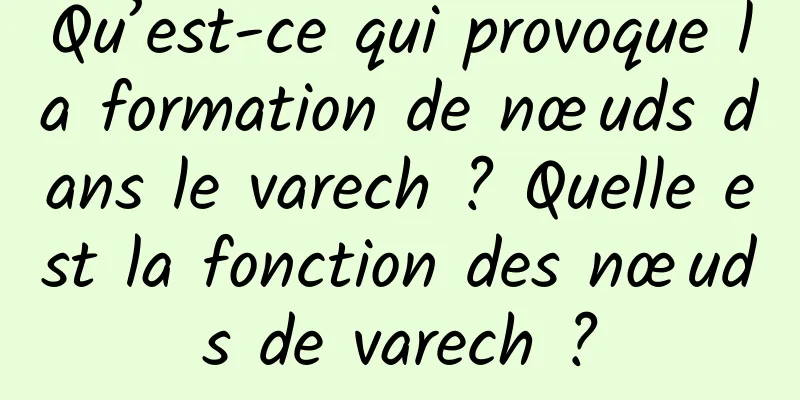 Qu’est-ce qui provoque la formation de nœuds dans le varech ? Quelle est la fonction des nœuds de varech ?