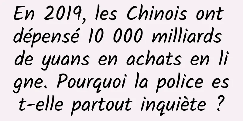 En 2019, les Chinois ont dépensé 10 000 milliards de yuans en achats en ligne. Pourquoi la police est-elle partout inquiète ?