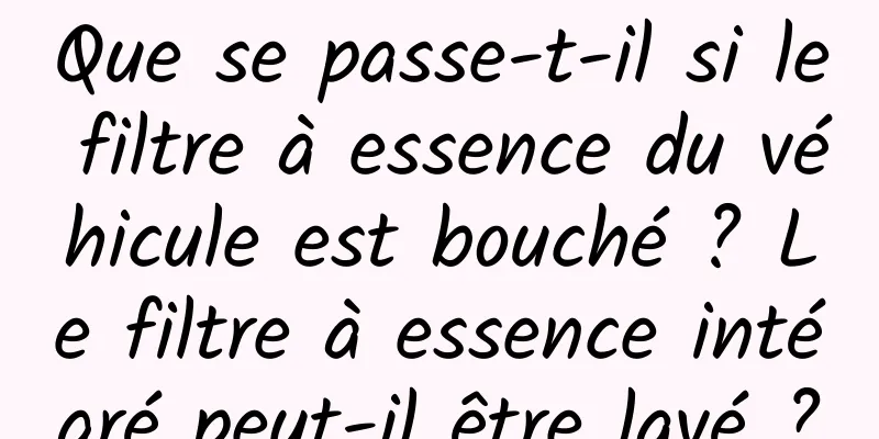 Que se passe-t-il si le filtre à essence du véhicule est bouché ? Le filtre à essence intégré peut-il être lavé ?