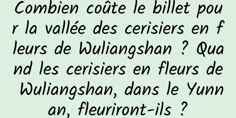 Combien coûte le billet pour la vallée des cerisiers en fleurs de Wuliangshan ? Quand les cerisiers en fleurs de Wuliangshan, dans le Yunnan, fleuriront-ils ?