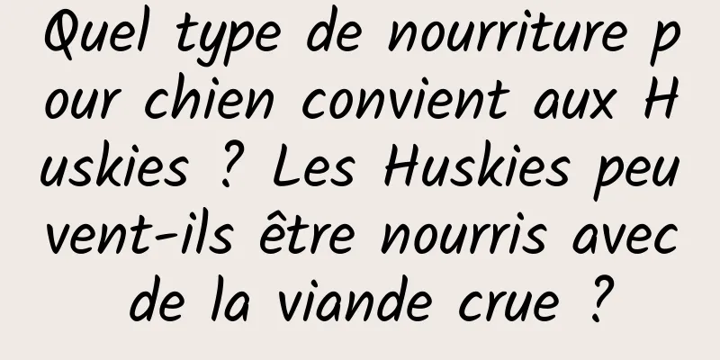 Quel type de nourriture pour chien convient aux Huskies ? Les Huskies peuvent-ils être nourris avec de la viande crue ?