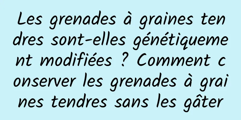 Les grenades à graines tendres sont-elles génétiquement modifiées ? Comment conserver les grenades à graines tendres sans les gâter