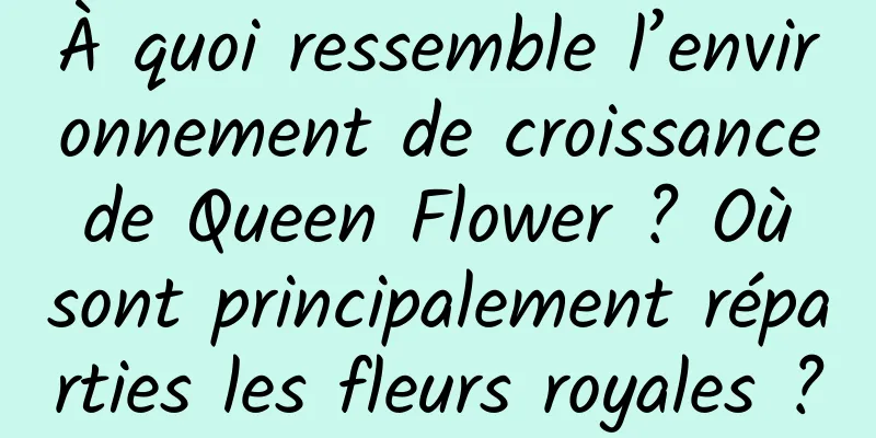 À quoi ressemble l’environnement de croissance de Queen Flower ? Où sont principalement réparties les fleurs royales ?