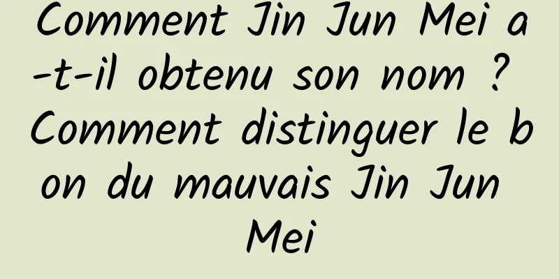 Comment Jin Jun Mei a-t-il obtenu son nom ? Comment distinguer le bon du mauvais Jin Jun Mei