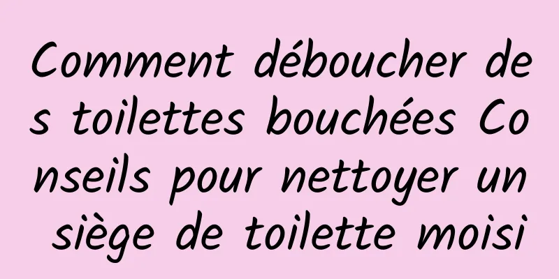 Comment déboucher des toilettes bouchées Conseils pour nettoyer un siège de toilette moisi