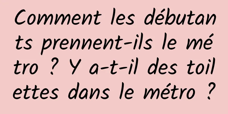 Comment les débutants prennent-ils le métro ? Y a-t-il des toilettes dans le métro ?
