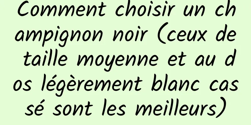 Comment choisir un champignon noir (ceux de taille moyenne et au dos légèrement blanc cassé sont les meilleurs)