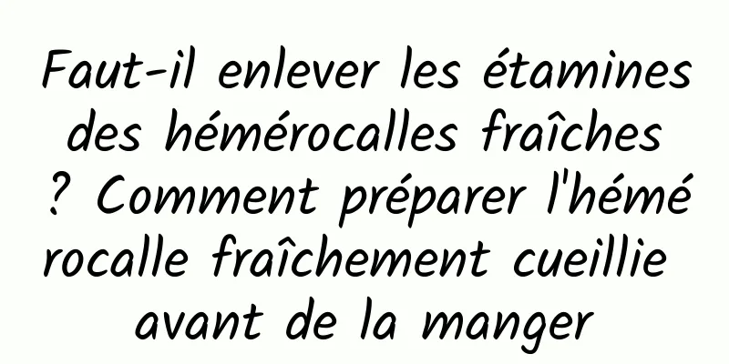 Faut-il enlever les étamines des hémérocalles fraîches ? Comment préparer l'hémérocalle fraîchement cueillie avant de la manger