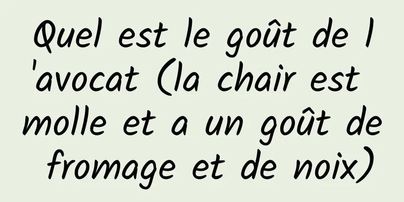 Quel est le goût de l'avocat (la chair est molle et a un goût de fromage et de noix)