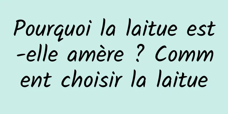 Pourquoi la laitue est-elle amère ? Comment choisir la laitue