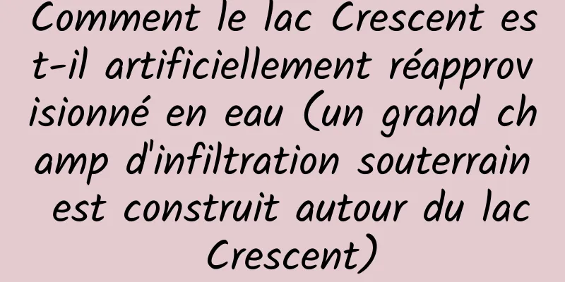 Comment le lac Crescent est-il artificiellement réapprovisionné en eau (un grand champ d'infiltration souterrain est construit autour du lac Crescent)