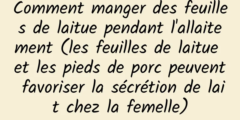 Comment manger des feuilles de laitue pendant l'allaitement (les feuilles de laitue et les pieds de porc peuvent favoriser la sécrétion de lait chez la femelle)