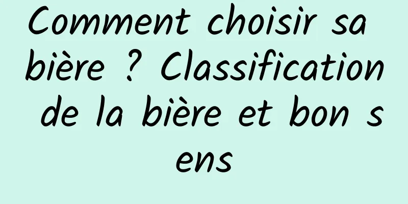 Comment choisir sa bière ? Classification de la bière et bon sens