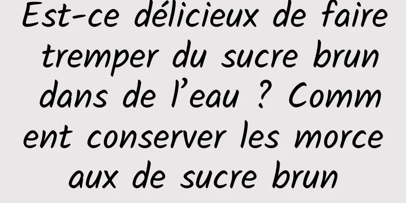 Est-ce délicieux de faire tremper du sucre brun dans de l’eau ? Comment conserver les morceaux de sucre brun