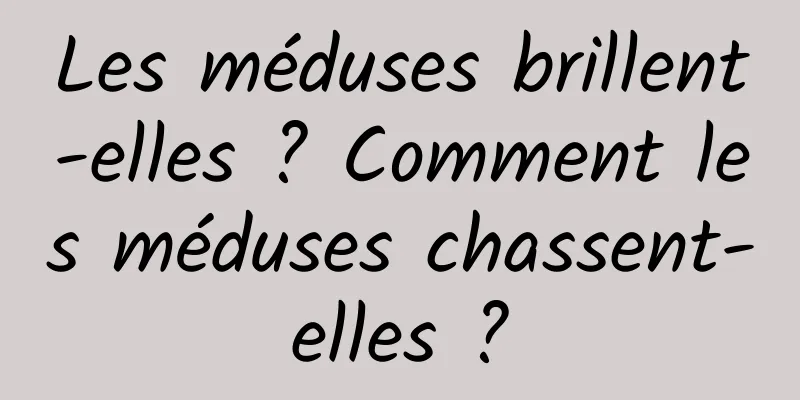 Les méduses brillent-elles ? Comment les méduses chassent-elles ?