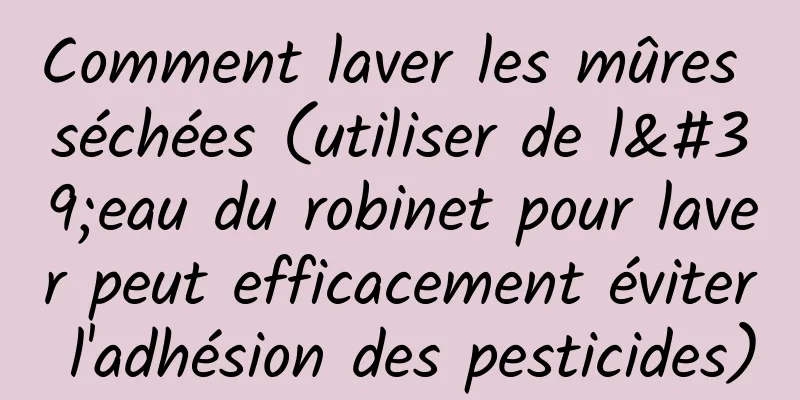 Comment laver les mûres séchées (utiliser de l'eau du robinet pour laver peut efficacement éviter l'adhésion des pesticides)
