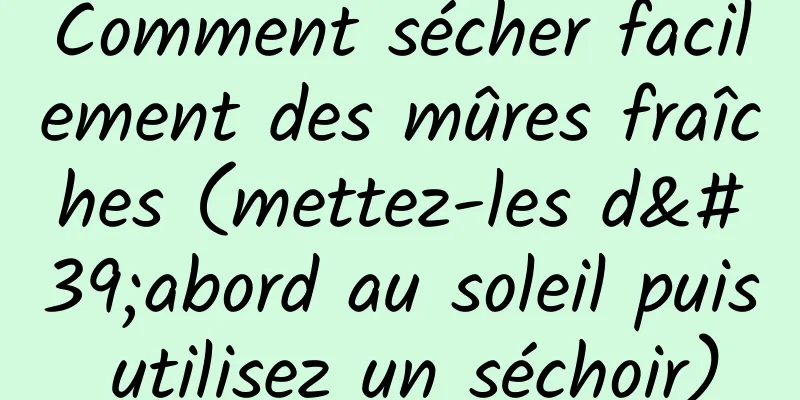 Comment sécher facilement des mûres fraîches (mettez-les d'abord au soleil puis utilisez un séchoir)