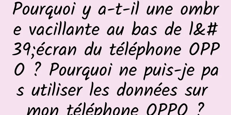 Pourquoi y a-t-il une ombre vacillante au bas de l'écran du téléphone OPPO ? Pourquoi ne puis-je pas utiliser les données sur mon téléphone OPPO ?