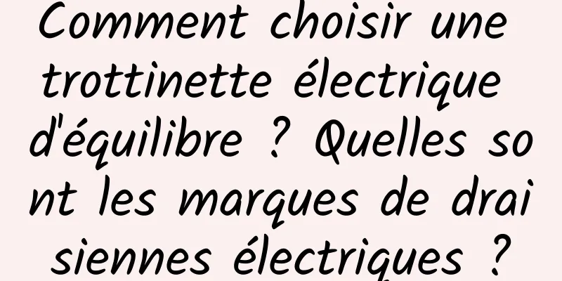 Comment choisir une trottinette électrique d'équilibre ? Quelles sont les marques de draisiennes électriques ?