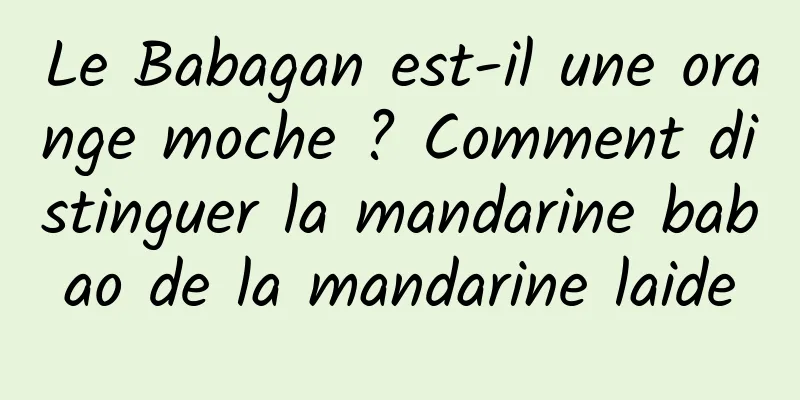Le Babagan est-il une orange moche ? Comment distinguer la mandarine babao de la mandarine laide