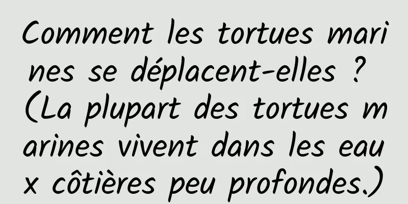 Comment les tortues marines se déplacent-elles ? (La plupart des tortues marines vivent dans les eaux côtières peu profondes.)