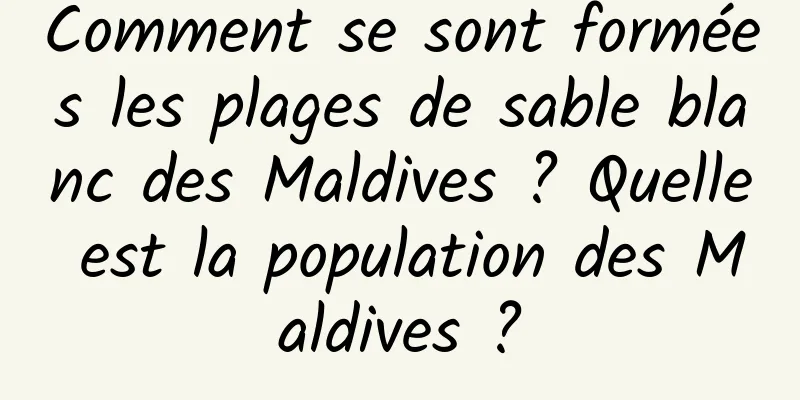 Comment se sont formées les plages de sable blanc des Maldives ? Quelle est la population des Maldives ?