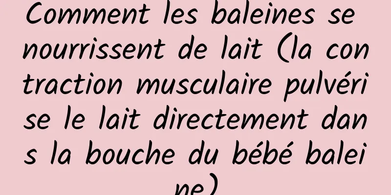 Comment les baleines se nourrissent de lait (la contraction musculaire pulvérise le lait directement dans la bouche du bébé baleine)