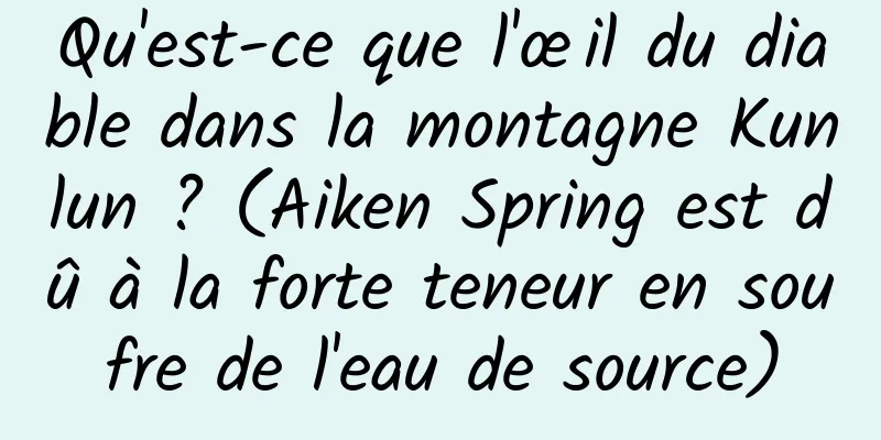Qu'est-ce que l'œil du diable dans la montagne Kunlun ? (Aiken Spring est dû à la forte teneur en soufre de l'eau de source)