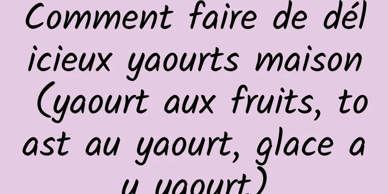 Comment faire de délicieux yaourts maison (yaourt aux fruits, toast au yaourt, glace au yaourt)