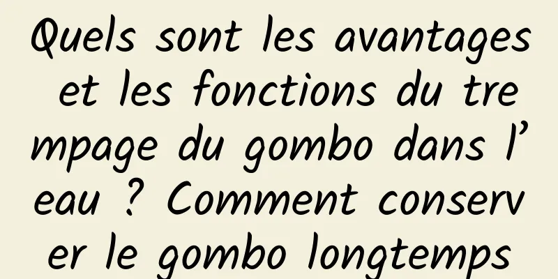 Quels sont les avantages et les fonctions du trempage du gombo dans l’eau ? Comment conserver le gombo longtemps