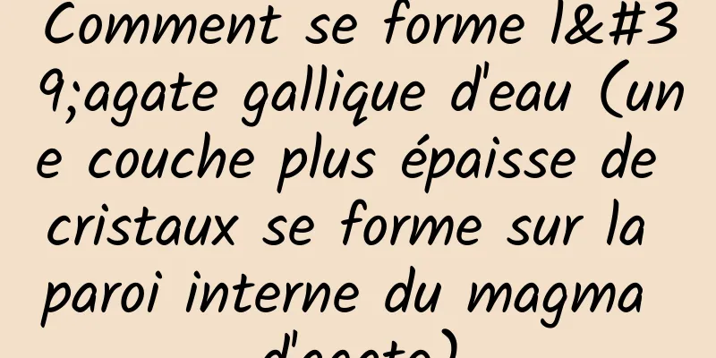 Comment se forme l'agate gallique d'eau (une couche plus épaisse de cristaux se forme sur la paroi interne du magma d'agate)