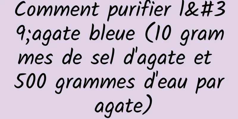 Comment purifier l'agate bleue (10 grammes de sel d'agate et 500 grammes d'eau par agate)