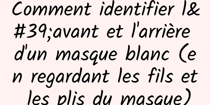 Comment identifier l'avant et l'arrière d'un masque blanc (en regardant les fils et les plis du masque)