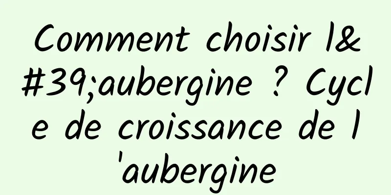 Comment choisir l'aubergine ? Cycle de croissance de l'aubergine