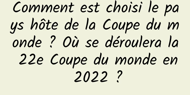 Comment est choisi le pays hôte de la Coupe du monde ? Où se déroulera la 22e Coupe du monde en 2022 ?