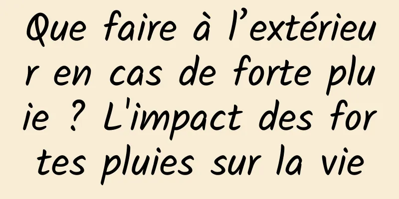 Que faire à l’extérieur en cas de forte pluie ? L'impact des fortes pluies sur la vie