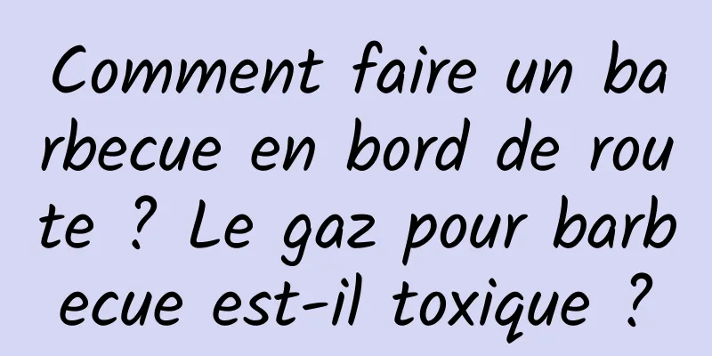 Comment faire un barbecue en bord de route ? Le gaz pour barbecue est-il toxique ?