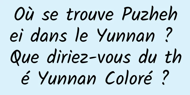 Où se trouve Puzhehei dans le Yunnan ? Que diriez-vous du thé Yunnan Coloré ?