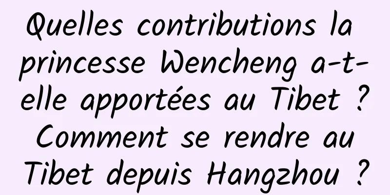 Quelles contributions la princesse Wencheng a-t-elle apportées au Tibet ? Comment se rendre au Tibet depuis Hangzhou ?