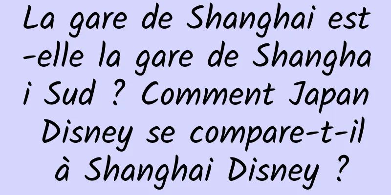 La gare de Shanghai est-elle la gare de Shanghai Sud ? Comment Japan Disney se compare-t-il à Shanghai Disney ?