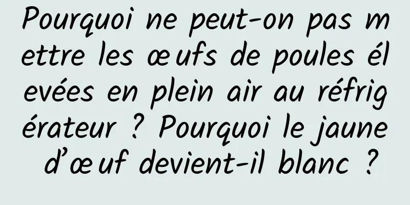 Pourquoi ne peut-on pas mettre les œufs de poules élevées en plein air au réfrigérateur ? Pourquoi le jaune d’œuf devient-il blanc ?