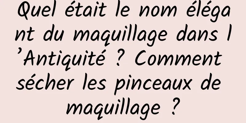 Quel était le nom élégant du maquillage dans l’Antiquité ? Comment sécher les pinceaux de maquillage ?